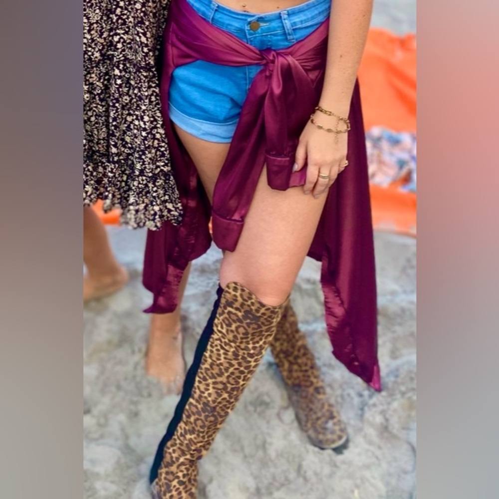 Women's Leopard Thigh High Bootd